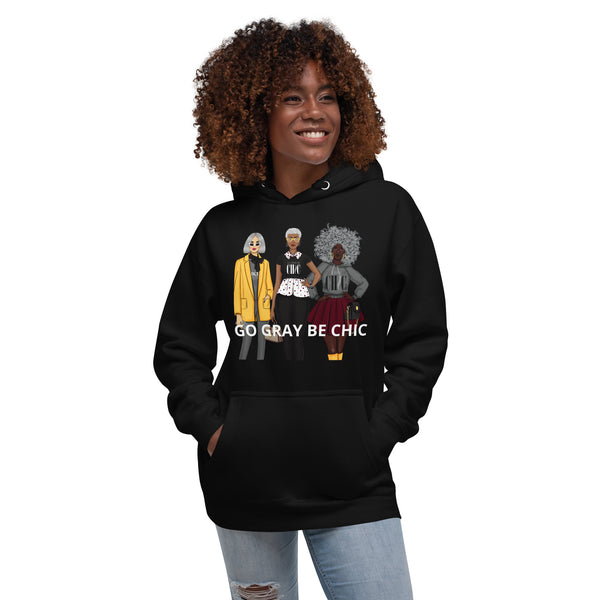 Gray Hair Fashion Girl Unisex Hoodie