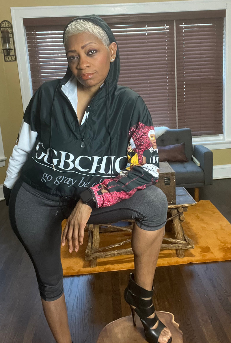 The ALL OVER GGBC PRINT Cropped Windbreaker