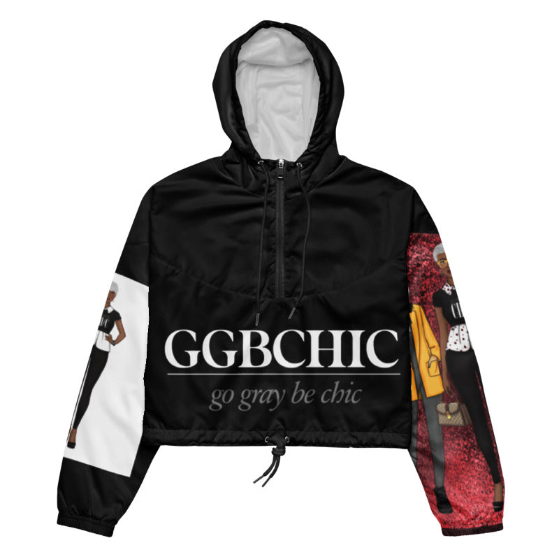 The ALL OVER GGBC PRINT Cropped Windbreaker – The SalonCHAT Apparel