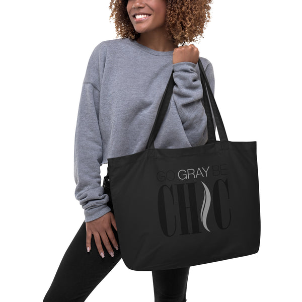 The Go Gray Be CHIC Large organic tote bag