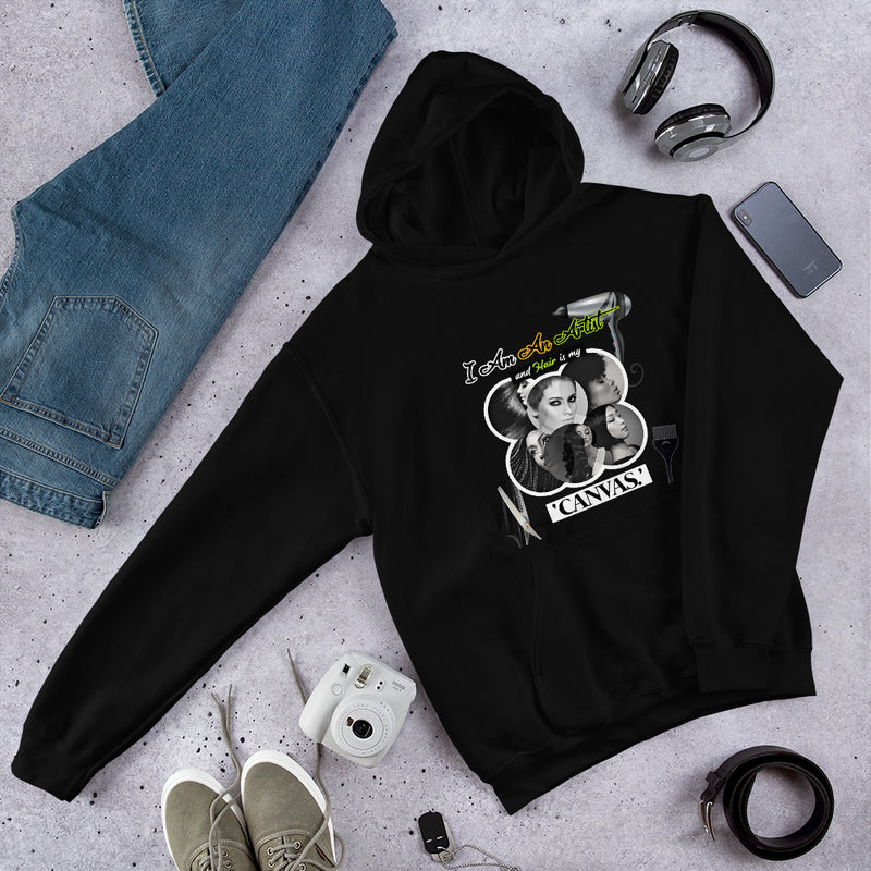 I am An Artist And Hair Is My Canvas, Unisex Hoodie