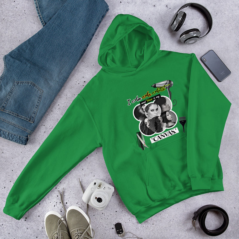 I am an Artist and Hair is My Canvas, Unisex Hoodie