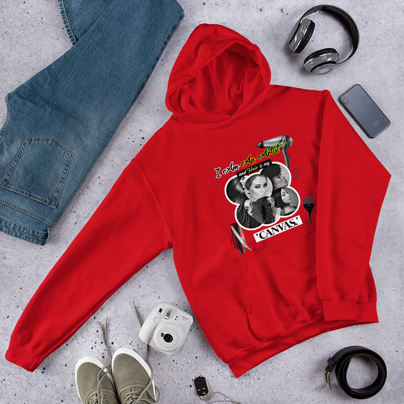 I am an Artist and Hair is My Canvas, Unisex Hoodie