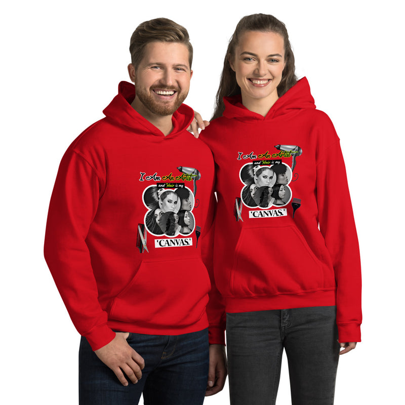 I am an Artist and Hair is My Canvas, Unisex Hoodie