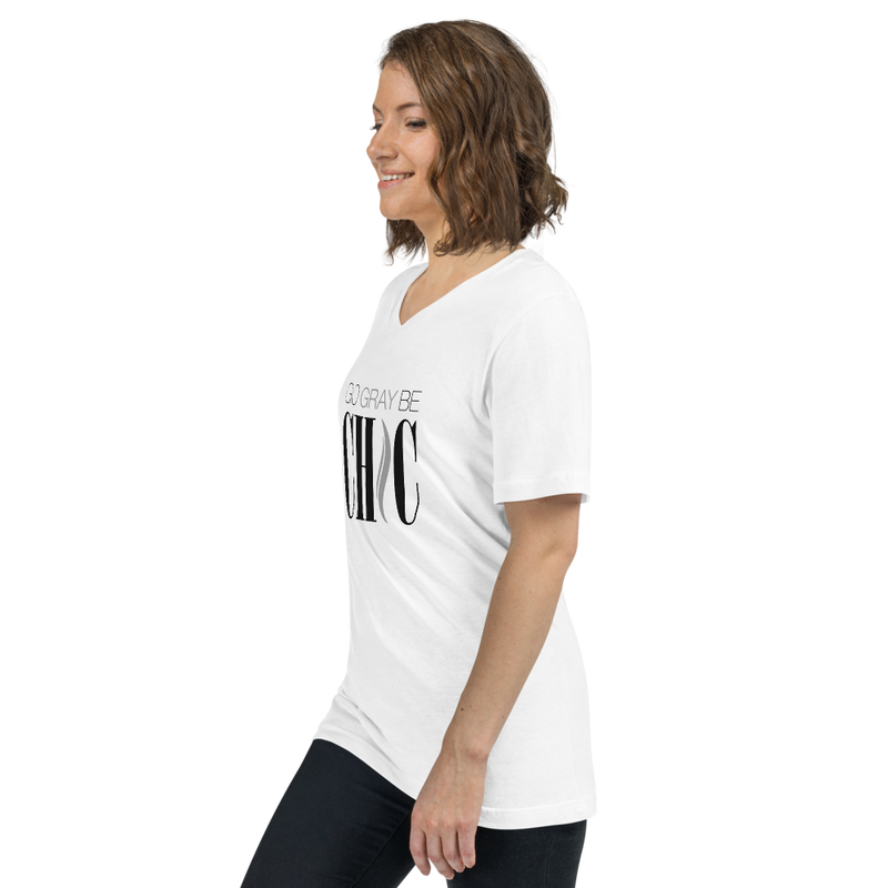 Go Gray Be CHIC Unisex V-Neck T-Shirt