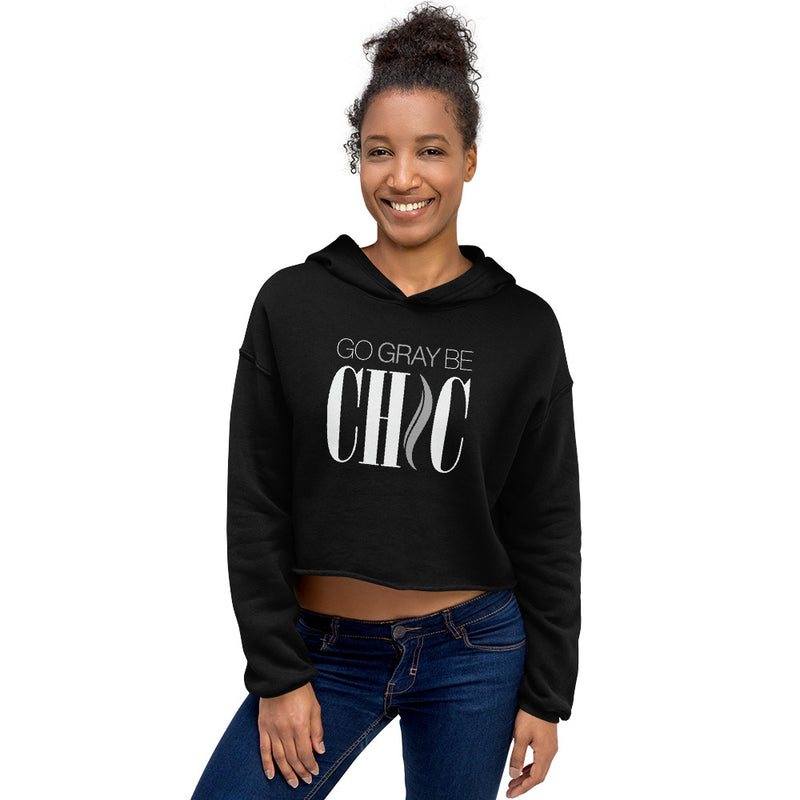 The Go Gray Be CHIC Crop Hoodie